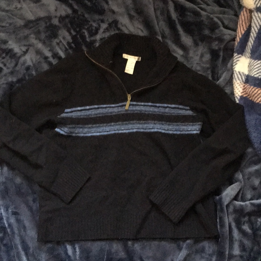 Blue quarter zip sweater